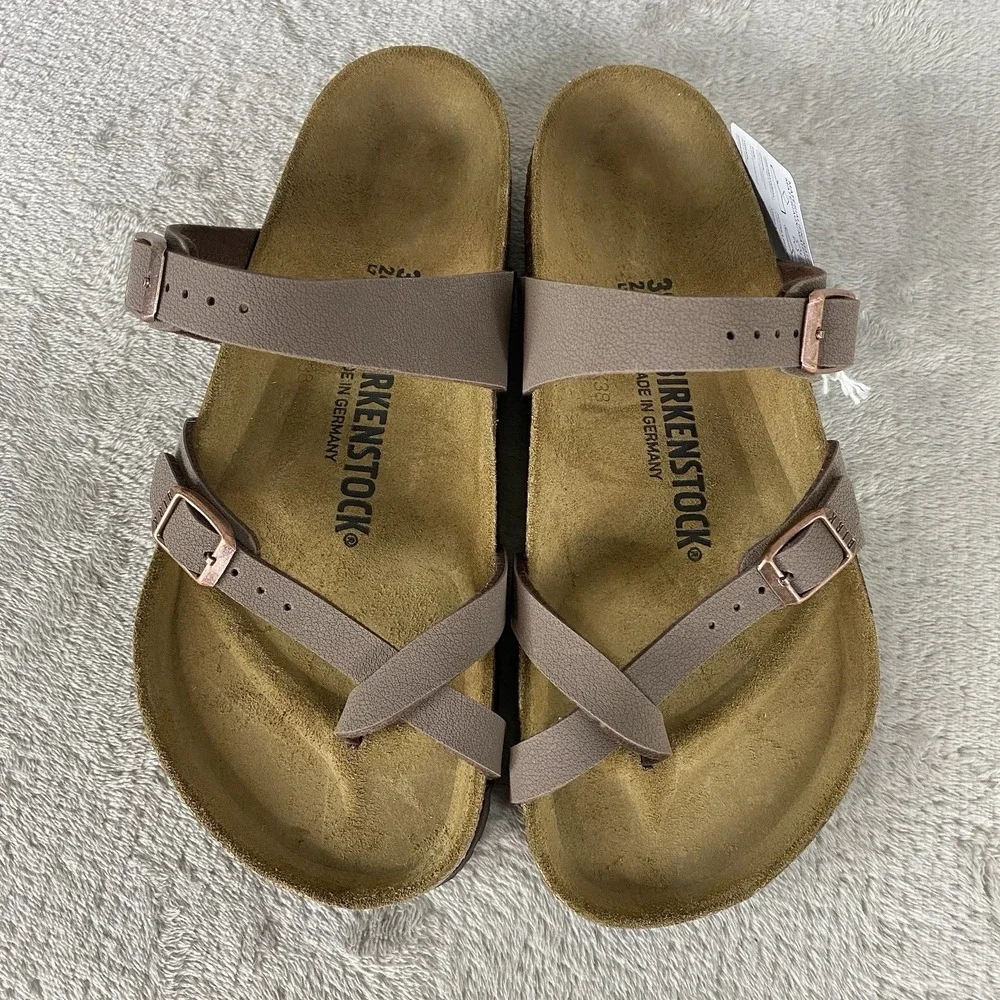 Birkenstock Mayari Sandals Womens US 7 EU 38 Mocca Birko-Flor Regular Fit NEW